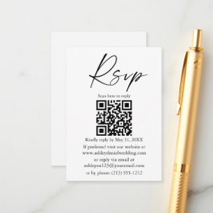 Carte D'accompagnement Mariage de script d'encre de calligraphie moderne