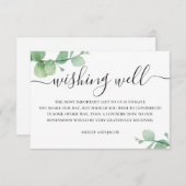 Carte D'accompagnement Mariage de script d'eucalyptus aquarelle souhaitan (Devant / Derrière)