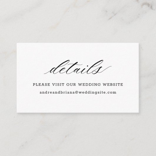 Carte D'accompagnement Mariage de script élégant (Devant)