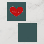 Carte D'accompagnement Mariage de script gris ardoise du coeur rouge (Devant / Derrière)