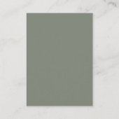 Carte D'accompagnement Mariage de script manuscrit minimal vert Sage (Dos)