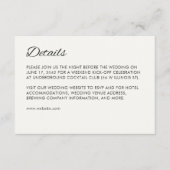 Carte D'accompagnement Mariage de script minimaliste (Devant)