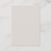 Carte D'accompagnement Mariage de script minimaliste blanc beige (Dos)