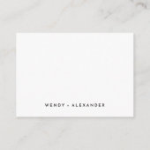 Carte D'accompagnement Mariage de script moderne blanc bien souhaité (Dos)