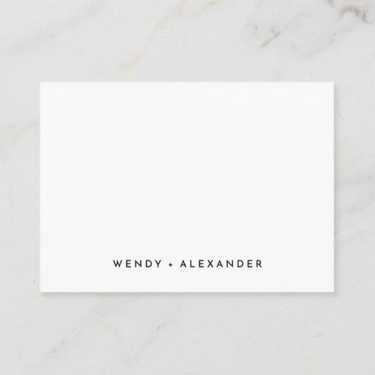 Carte D'accompagnement Mariage de script moderne blanc bien souhaité (Dos)