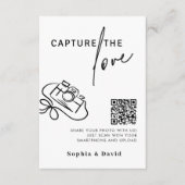 Carte D'accompagnement Mariage de script moderne capture le code QR d'amo (Devant)