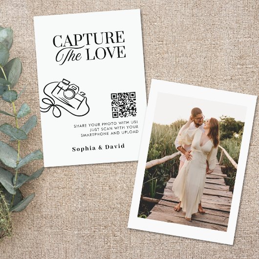 Carte D'accompagnement Mariage de script moderne capture le code QR d'amo