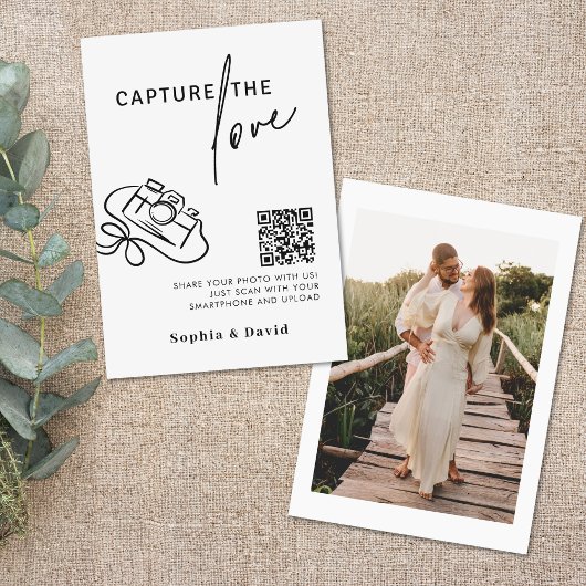 Carte D'accompagnement Mariage de script moderne capture le code QR d'amo