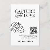 Carte D'accompagnement Mariage de script moderne capture le code QR d'amo (Devant)