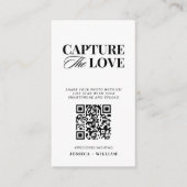Carte D'accompagnement Mariage de script moderne Capturez l'amour QR Code (Devant)