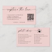 Carte D'accompagnement Mariage de script moderne Capturez l'amour QR Code (Devant / Derrière)
