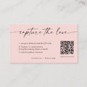 Carte D'accompagnement Mariage de script moderne Capturez l'amour QR Code (Devant)