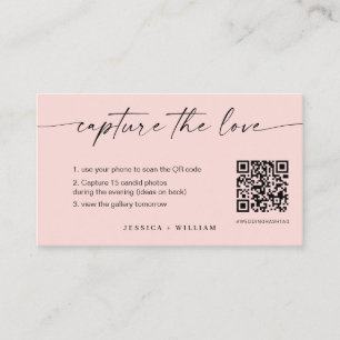 Carte D'accompagnement Mariage de script moderne Capturez l'amour QR Code