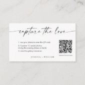 Carte D'accompagnement Mariage de script moderne Capturez l'amour QR Code (Devant)
