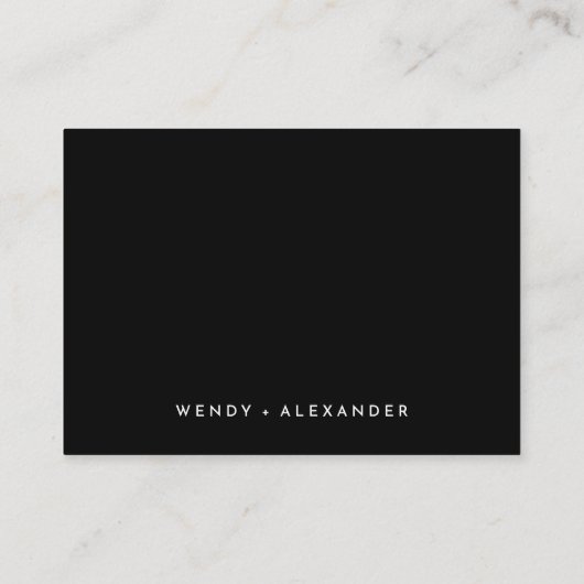 Carte D'accompagnement Mariage de script moderne Noir désirant bien boîti (Dos)