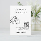 Carte D'accompagnement Mariage De Script Simple Capture Le Code QR D'Amou (Debout devant)