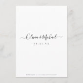 Carte D'accompagnement Mariage de script simple et moderne (Dos)