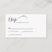 Carte D'accompagnement Mariage de script simple RSVP (Devant)