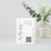 Carte D'accompagnement Mariage de script vertical RSVP (Debout devant)