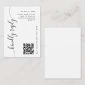 Carte D'accompagnement Mariage de script vertical RSVP (Devant / Derrière)