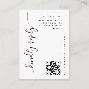 Carte D'accompagnement Mariage de script vertical RSVP