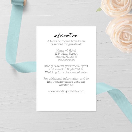 Carte D'accompagnement Mariage de Seahorse