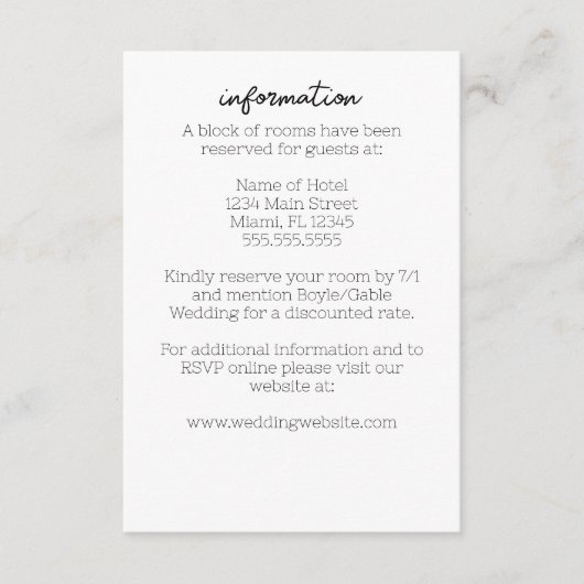 Carte D'accompagnement Mariage de Seahorse (Devant)