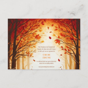 Carte D'accompagnement Mariage de silhouette de récolte d'automne enchant