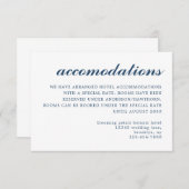 Carte D'accompagnement Mariage de style simple et moderne Hébergement ble (Devant / Derrière)