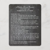 Carte D'accompagnement Mariage de tableau de bord bleu rustique Mason Jar (Dos)