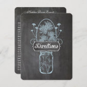 Carte D'accompagnement Mariage de tableau de bord bleu rustique Mason Jar (Devant / Derrière)