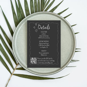 Carte D'accompagnement Mariage de tableau de bord pour gribouillis à main