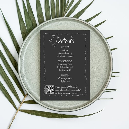 Carte D'accompagnement Mariage de tableau de bord pour gribouillis à main