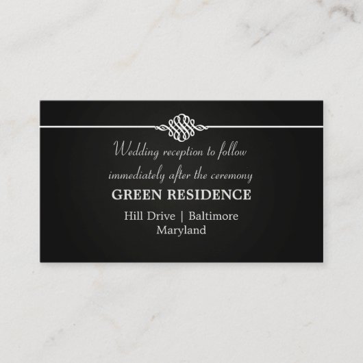 Carte D'accompagnement Mariage de tableau noir | Insertion simple et élég (Devant)