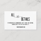 Carte D'accompagnement Mariage de texte personnalisé noir moderne et élég (Devant)