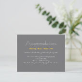 Carte D'accompagnement Mariage de typographie Insertion en gris et jaune (Debout devant)