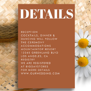 Carte D'accompagnement Mariage de typographie moderne Burange Bold