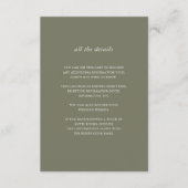 Carte D'accompagnement Mariage de vacances simple | Détails de l'invité M (Devant)