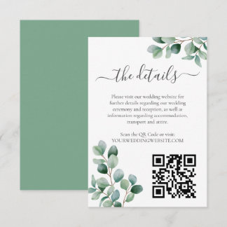 Carte D'accompagnement Mariage de verdure botanique d'Eucalyptus