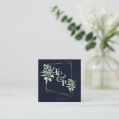 Carte D'accompagnement Mariage de verdure Feuille Monogram Eucalyptus (Debout devant)