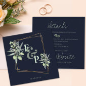 Carte D'accompagnement Mariage de verdure Feuille Monogram Eucalyptus