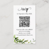Carte D'accompagnement Mariage de verdure QR en ligne RSVP (Devant)