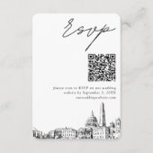 Carte D'accompagnement Mariage de Washington DC Moderne RSVP QR Code (Devant)