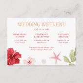 Carte D'accompagnement Mariage de week-end tropical de destination (Devant)