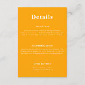 Carte D'accompagnement Mariage décontracté à la mode minimal Détails Boît (Devant)