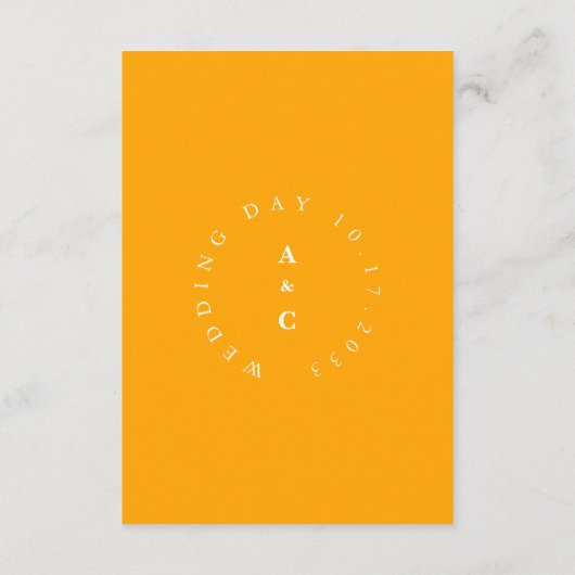 Carte D'accompagnement Mariage décontracté à la mode minimal Détails Boît (Dos)