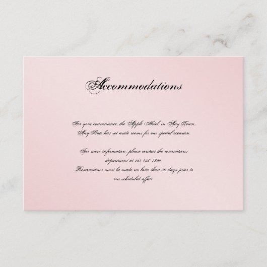 Carte D'accompagnement Mariage d'élégance rose vif Insertion (Devant)