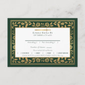 Carte D'accompagnement Mariage d'épée médiévale verte RSVP (Devant)