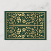 Carte D'accompagnement Mariage d'épée médiévale verte RSVP (Dos)