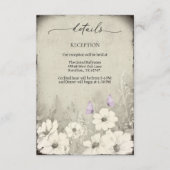 Carte D'accompagnement Mariage des détails du Fleur sauvage papillon (Devant)